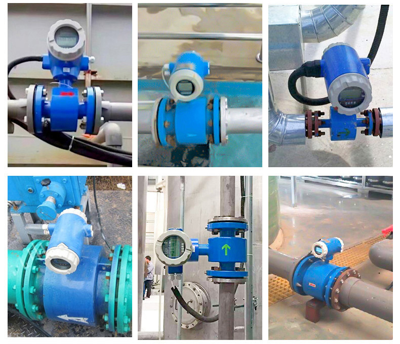 油田用電磁流量計現場安裝使用圖