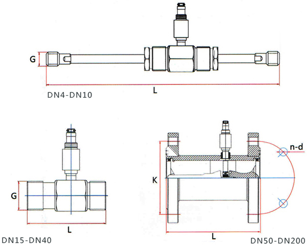 dn20渦輪流量計(jì)外形尺寸圖